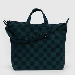 NWT Baggu Horizontal Zip Duck Bag - Navy Green Check